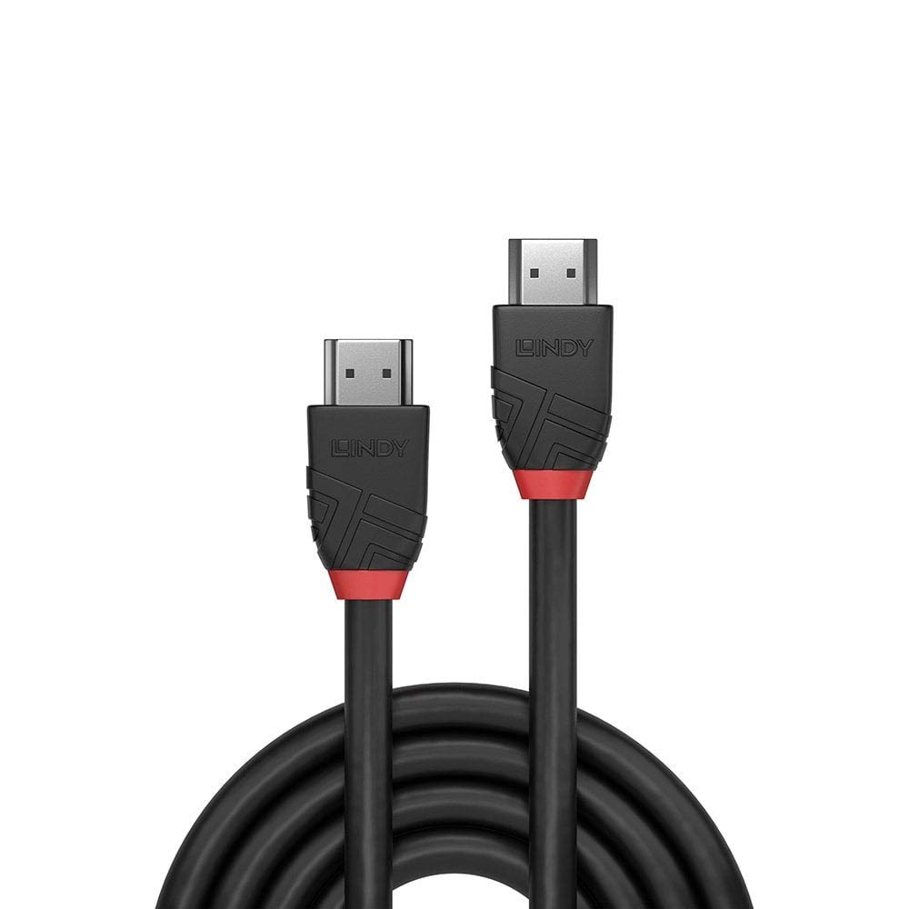 Majestic HDMI-579, Lettore DVD-MPEG 4 con uscita HDMI e ingresso USB, Nero & LINDY - Cavo HDMI 2.0 Black Line 1 Metro, Cavetto High Speed 4k@60Hz HDMI 2.0 18G 3D 1080p