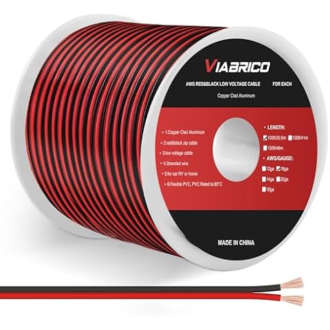 VIABRICO 100FT 18 AWG Low Voltage Wire Cover