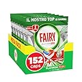 Fairy Platinum Plus Pastiglie Lavastoviglie, 152 Capsule, Limone, Detersivo Con Tecnologia Anti-Opaco, Contro Grasso e Incrostazioni Ostinate Anche nei Cicli Brevi