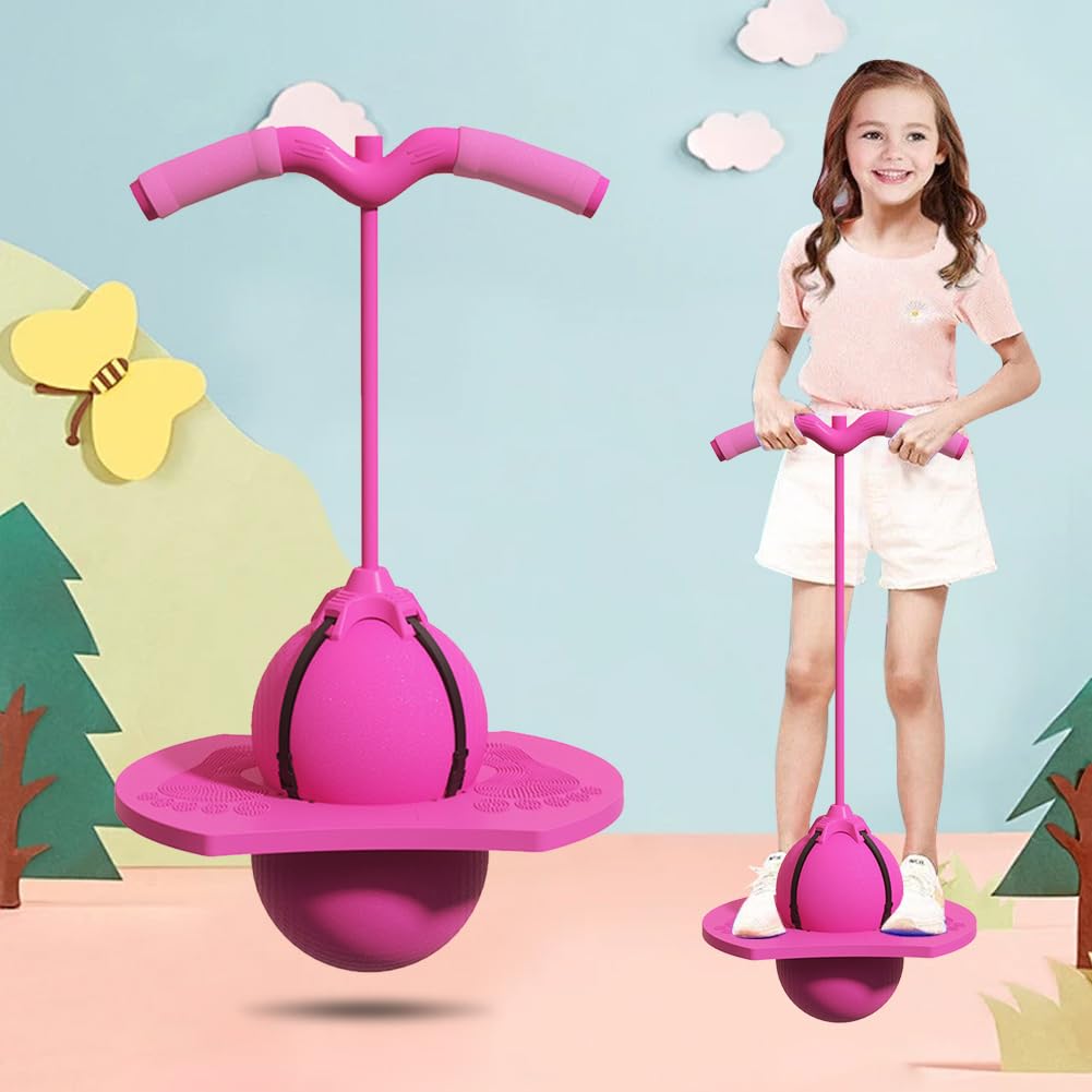 Balance Jumping Ball with Handle & Pump, Pogo Jumper Ball for Kids and Adults Anti-Slip Bouncing Exercise Toy - Image 2