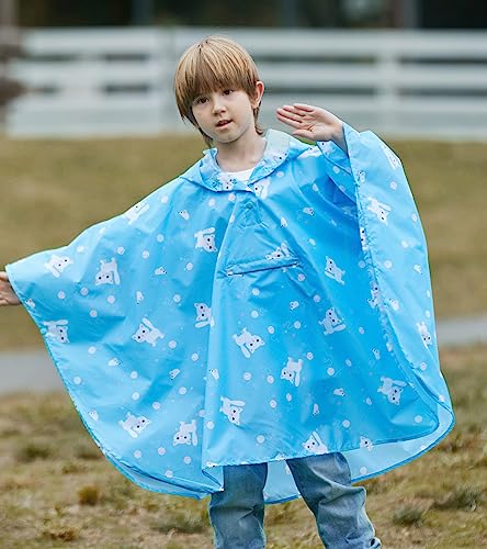 Image of SaphiRose Lightweight Kids Rain Poncho Jacket Waterproof Outwear Rain Coat