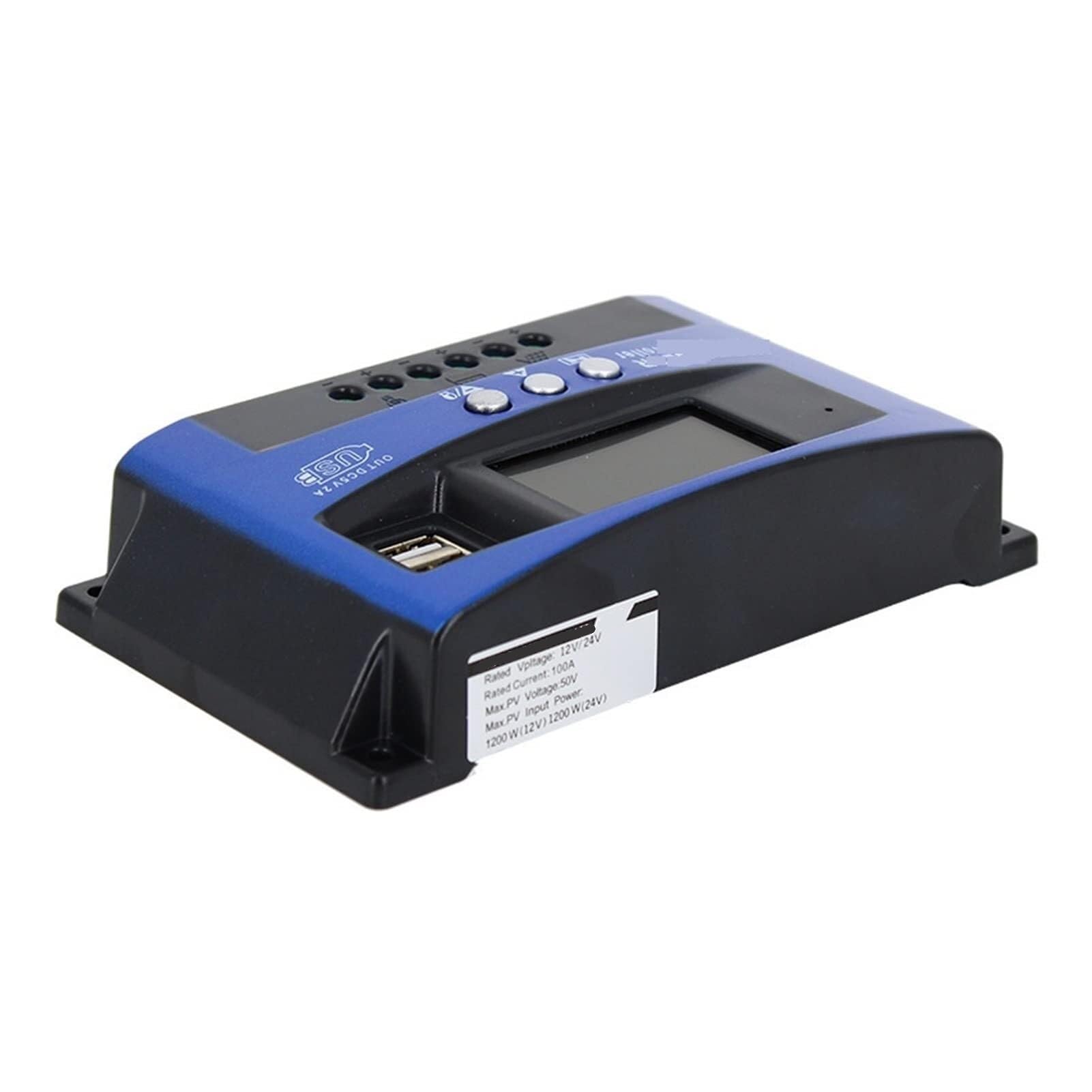 Regolatore di carica solare, Regolatore Di Carica Solare 30A-100A 12V/24V Doppio Schermo LCD USB(40A)