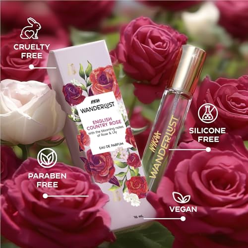 Image of Nykaa Wanderlust English Country Rose Eau De Parfum I Travel size, mini Perfume for Women - 16 ml I Rose & fresh Lilly Perfume | Long-Lasting, Travel‐Friendly, Vegan,Paraben‐Free, IFRA Certified