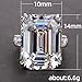 Vsoruln 925 Sterling Silver Fashion Natural Large Cube Zircon Women's Ring Square Perfect Cut Rainbow Cubic Zirconia Rings CZ Eternity Engagement Wedding Band Ring for Women (8)