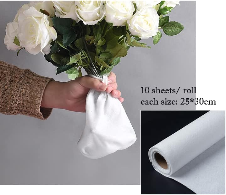 Miniatura 2 de 10 piezas de flores de algodón absorbente de agua de flores frescas de retención de agua de papel de algodón ramo floral tubo de agua de reemplazo