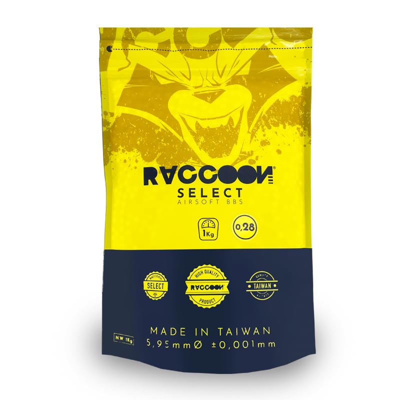 Bolsa de Bolas para Airsoft Blancas no biodegradables - 1 kg BBS - 0,28 Gramos - Marca Raccoon Select
