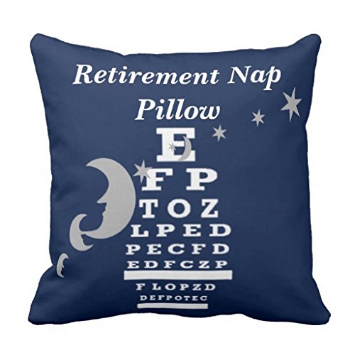 Optical Chart Retirement pillow case cover 18*18 navy