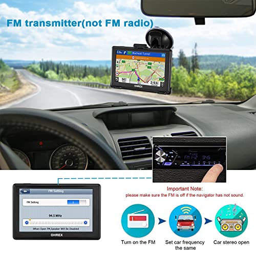 image for OHREX GPS Navigator for Car Truck RV,Truck GPS Commercial Drivers,5”