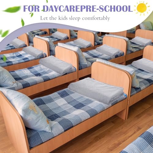 Image of Breling 20 Pcs Cot Blanket Toddler Daycare Nap Blanket for Kids 39 x 47 Inch Fleece Baby Warm Fluffy Cozy Rest Time Supplies for Classroom, Preschool, Daycare or Nursery (Dark Gray)