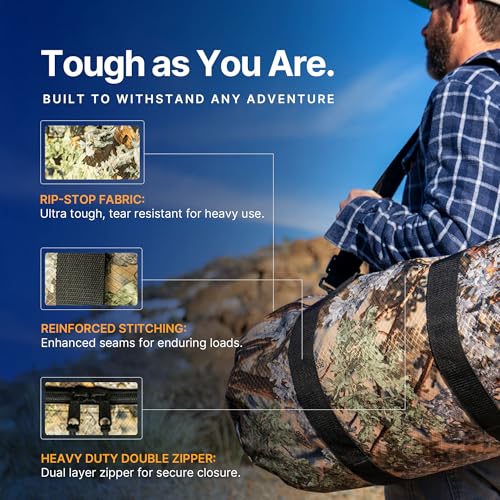 North Star Sports Foldable Duffle Bag for Travel, Gym & Outdoor Camping | Tough and Packable Sport Equipment Bag & Gear Organizer | Heavy Duty Large Duffel Bags for Traveling2