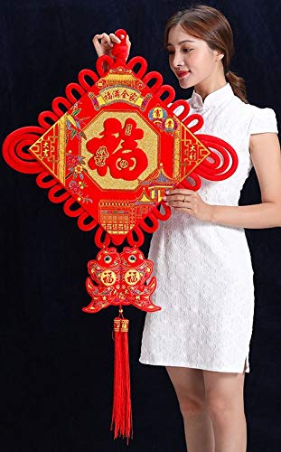 TiffyDance Large Chinese Knot Spring Festival Pendants Chinese New Year Decorations for Home Happiness DIY Wedding Lucky Auspicious Gifts (40-5)