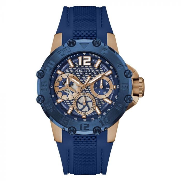 GUESS Mens Silicone Analog Blue Dial Blue Band Watch-Gw0640G3 (B0CKVQ54KV) Amazon Price History, Amazon Price Tracker