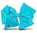 JoJo Siwa Large Cheer Hair Bow (Turquoise w/Clear Rhinestone)