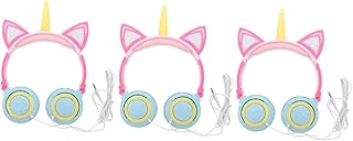 Hemobllo 3 Pcs Fones De Ouvido Unicórnio Fones De Ouvido De Computador Sobre A Orelha Fone De Ouvido Fones De Ouvido Fones De Ouvido Com Fio Para Fones De Ouvido Em Massa Sobre Fone De