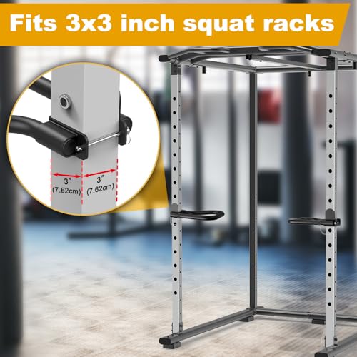 Image of Kipika Power Rack Attachment for 5 /8 inch & 1 inch Holes - Heavy Duty Home Gym Equipment for 2x2 or 3x3 Squat Rack, Adjustable and Easy to Install