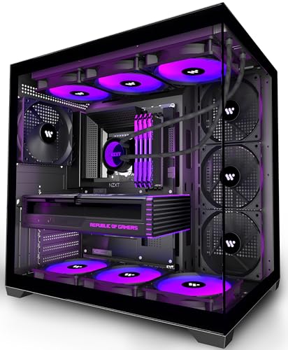 KEDIERS PC CASE ATX 4 Fans Pre-Installed, Type-C Mid Tower Computer Case with Full-View Dual...