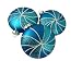 3ct Candy Fantasy Shatterproof Matte Turquoise Blue Swirl Christmas Ornaments 4"