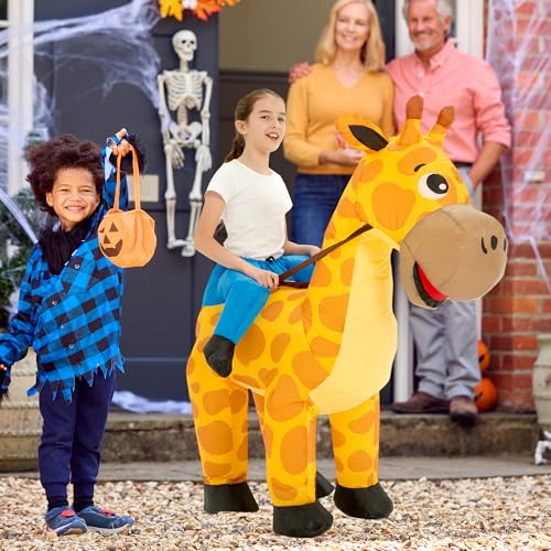 Disfraz inflable de jirafa para niños miniatura 2