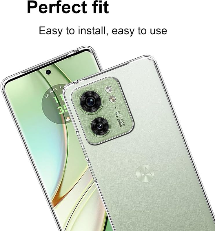Image of MoreFit Hard PC for Moto Edge 40 5G, Shockproof Hard Unbreakable Glass TPU Crystal Clear Back Cover Case for Moto Edge 40 5G
