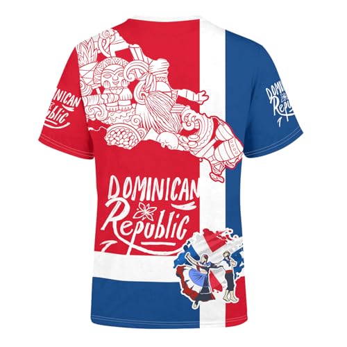 DFZ Dominican Flag Tee Novelty T-Shirt Summer Casual Crewneck Short Sleeve Top Dominican Jersey Unisex3