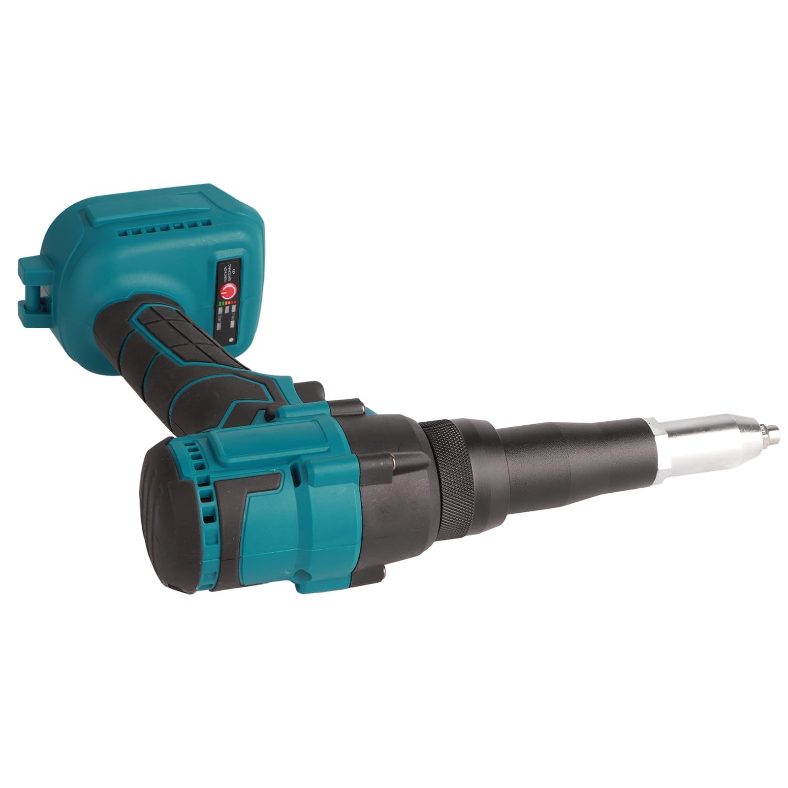 Pistola Remachadora Eléctrica sin Escobillas de 18 V, Pistola Remachadora Inalámbrica, LED Azul, Herramienta Manual de Tuerca de Remache Automática