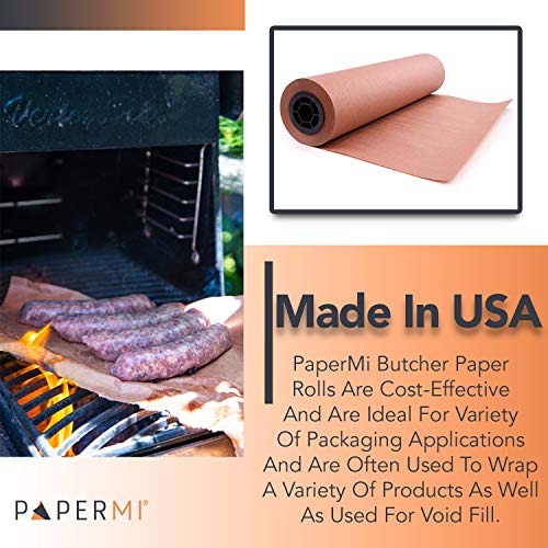 Pink Kraft Butcher Paper Roll Peach, Great Wrapping Paper For Beef Briskets, Smoking Paper For Bbq Meat, Usa Made, All Natural Food Grade, Unbleached, Unwaxed, Uncoated Sheet (18" X 200’ (2400”)) #TOP5