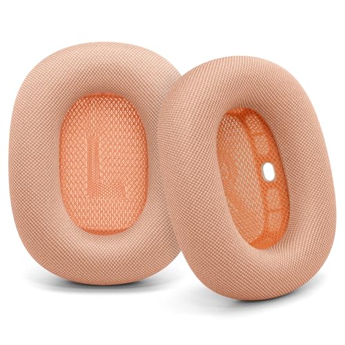 Coussinets de rechange pour AirPods Max 2024 – Coussinets en tissu en maille pour écouteurs supra-auriculaires Apple Air Pods Max, housses d'oreilles durables (orange)