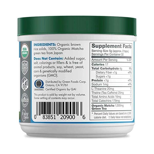 Green-Foods-Organic-Matcha-Green-Tea-Powder-Antioxidants-and-Energy-2-pack-of-55oz-11-Oz-total-with-60-Servings-stress-ball Green Foods Organic Matcha Green Tea Powder - Antioxidants and Energy - 2 pack of 5.5oz, 11 Oz total with 60 Servings + stress ball