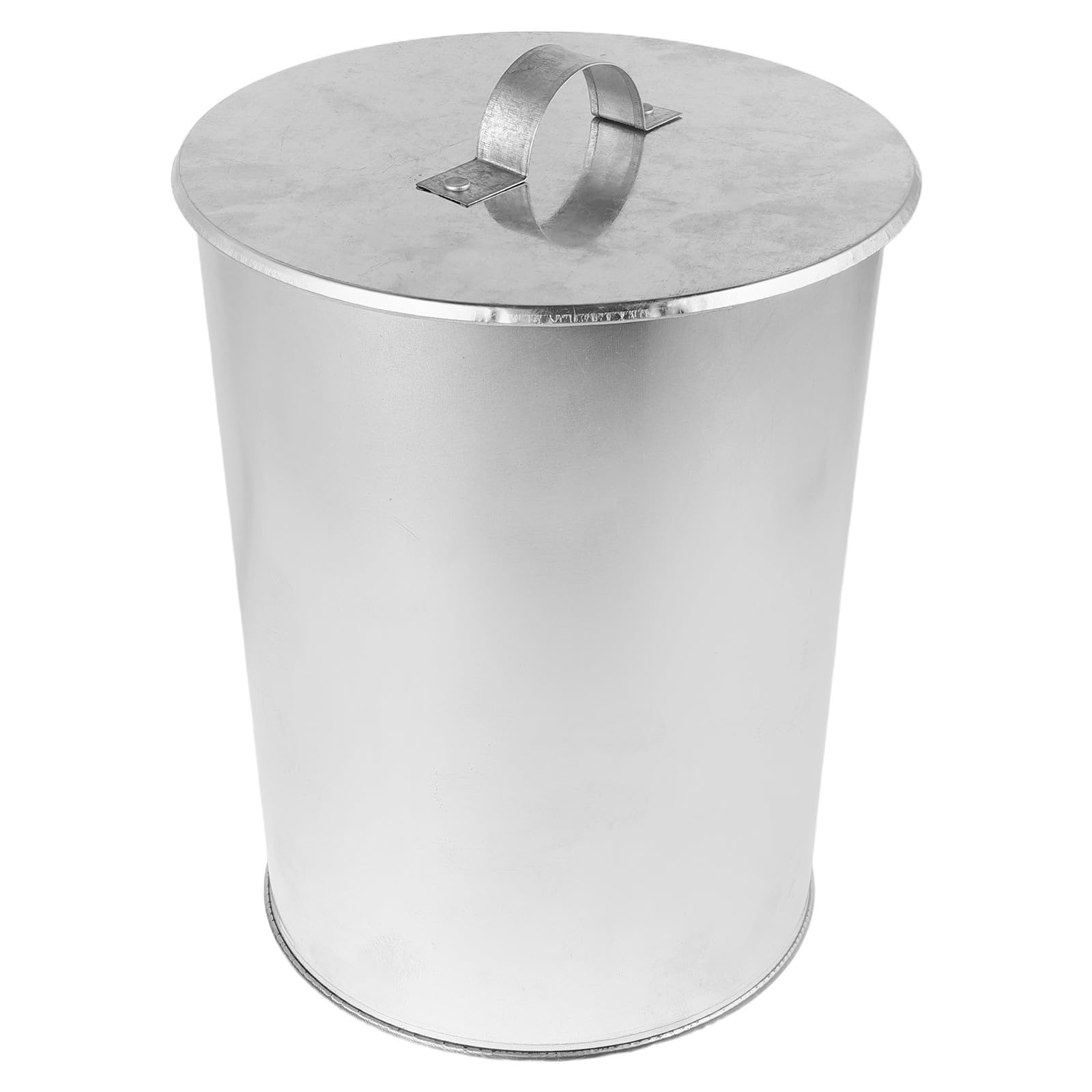 Kamineimer aus Verzinktem Eisen Ascheeimer mit Deckel Silber Leicht für Effiziente Reinigung für Kamin und Camping für Grill und Feuerstelle
