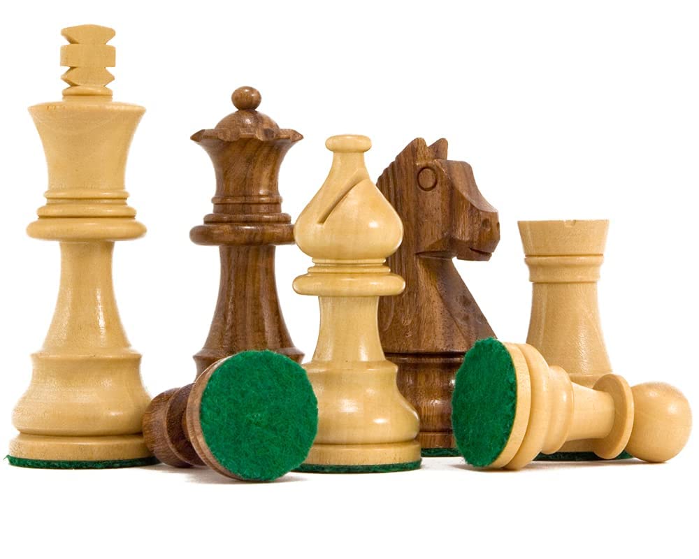 CloudwalkCloudwalk 3.75" Wooden Handcrafted Weighted Staunton Style Chess Pieces | Chessmen | Chess Coins | Chess Accessories for Professional Players (3.75 Inches)