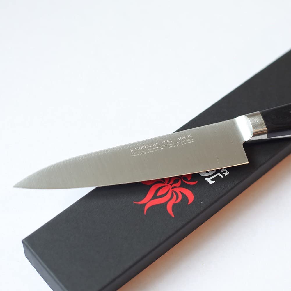 KC-177 関兼常作 AUS-10 モリブデン鋼 口金付黒合板柄 ペティ