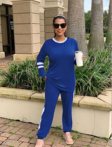 Image of Aloodor Sweatsuit for Women 2 Piece Outfits for Womens Crewneck Sweatshirts Pullover
