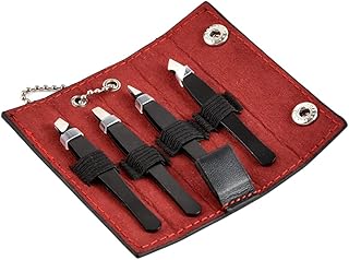 Kit para aparar sobrancelhas com 4 unidades Pinça de aço inoxidável de precisão para remoção de pelos encravados com estojo para sobrancelhas