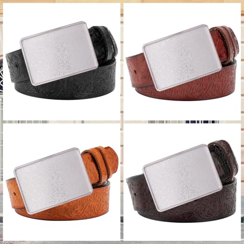 Image of Belt Buckle Men Western Cowboy Rodeo Oval DIY Blank Belt Buckles for Women