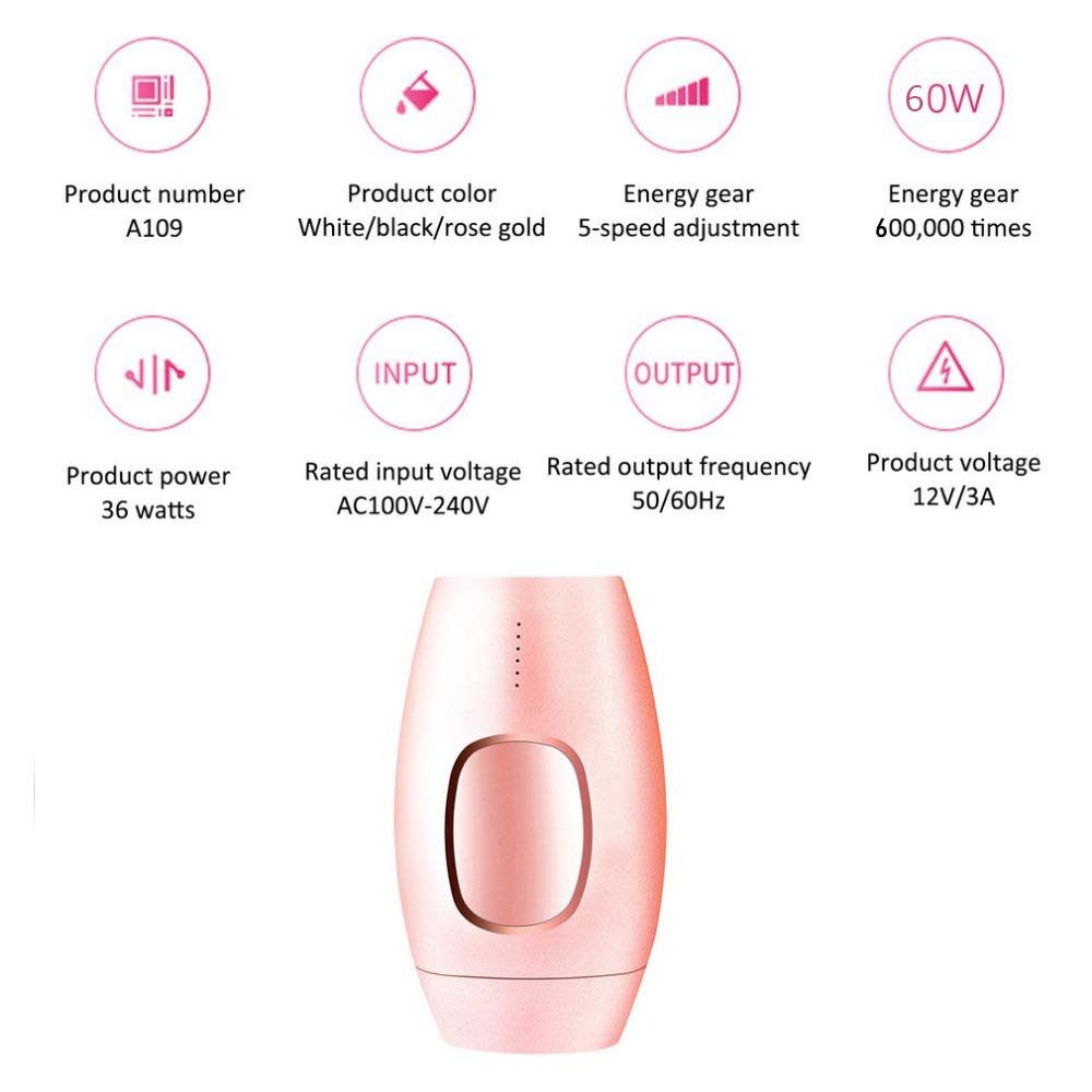 Système d'épilation au laser, épilateur à lumière permanente 2-en-1, 600 000 flashs, convient aux appareils de rajeunissement cutané à la maison pour le visage, les bras, le dos et le bikini