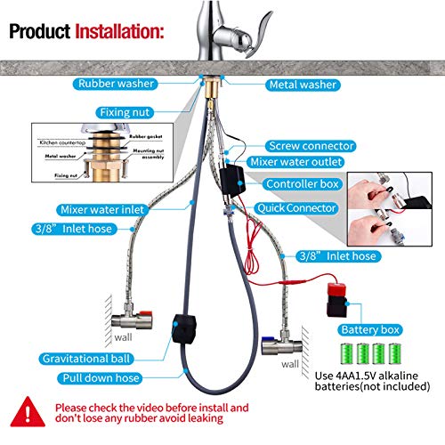 Robinet de cuisine tactile avec douchette extractible chrome - 7