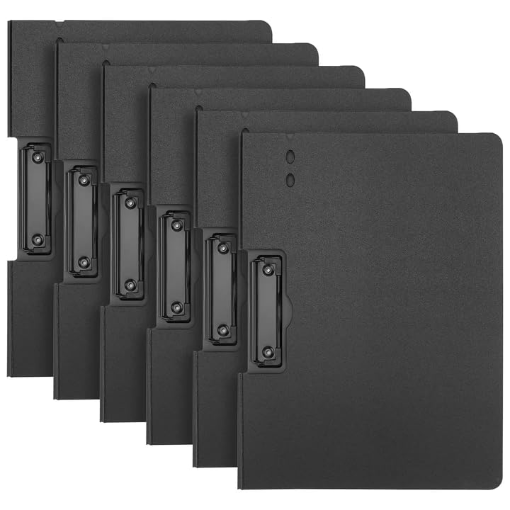 Porte-blocs A4 paysage noir en plastique polypropylène rigide de 31,5x24 cm