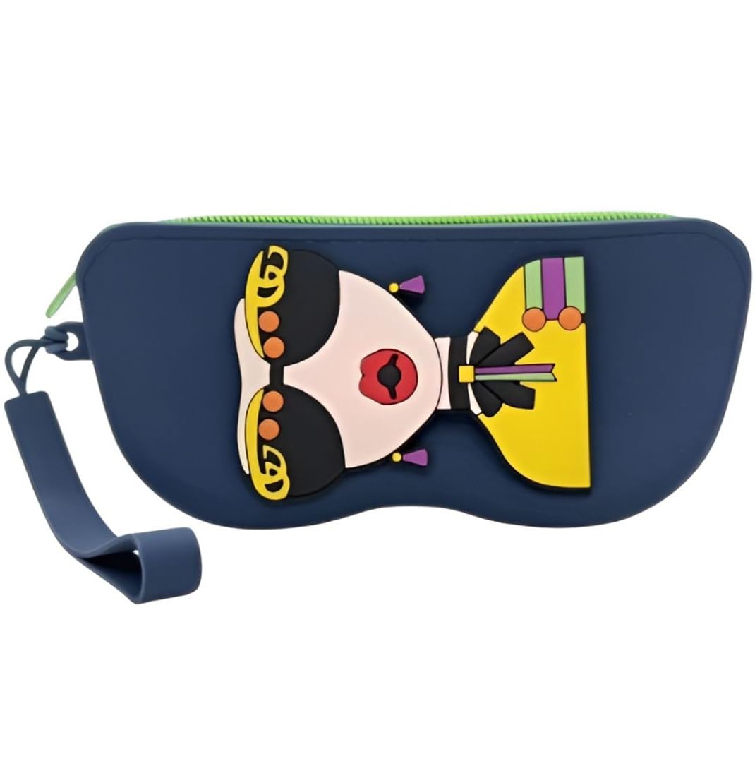 Cartoon Silicone Eyeglass Case with Wrist Strap, Soft Waterproof Sunglasses Pouch, Zipper Glasses Holder, Shockproof Protective Eyewear Storage Case for Men Women Travel-image-9