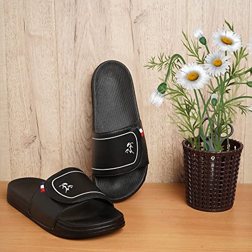Image of PERY-PAO Mens Stylish Sliders Grey, Sky Blue, Black, White, peach, Neon Green, Olive Green Boys Slippers
