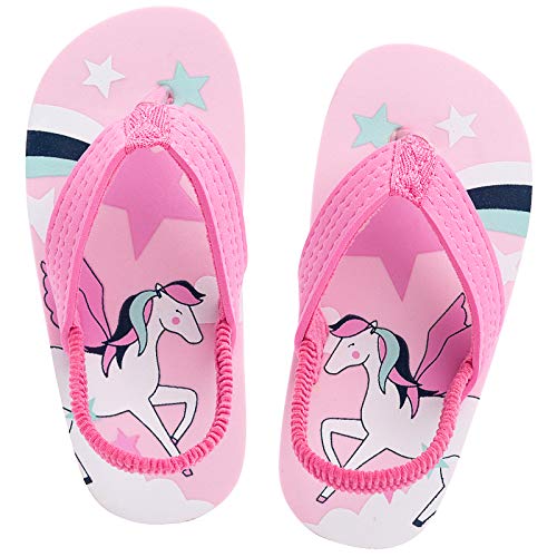 techcity Toddler Boys Girls Flip Flops Kids Unicorn Dinosaur Sandals Beach Pool Water Shoes with Back Strap2