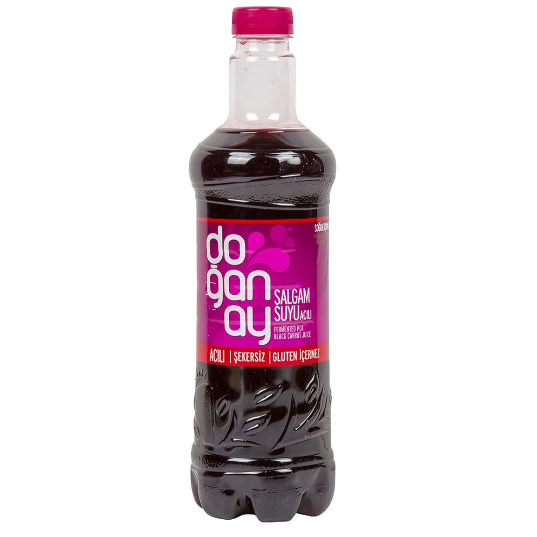 Mit Pufai Grocery, DOGANAY Steckrübensaft Salgam SCHARF Steckrübensaft Salgamsaft (traditionelles Getränk aus Steckrüben) 1000 Milliliter x 12 STÜCK