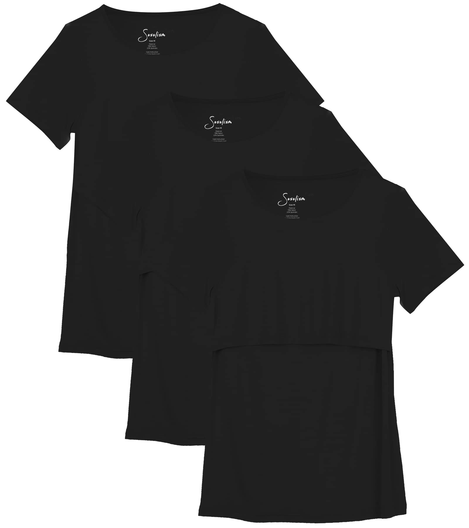 Sosolism 3er-Pack Stillshirt für Damen Weiches Stilltop Sommer Stilltshirt Mode