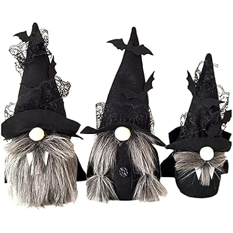 Plush Swedish Gnomes Set of 3 Halloween Decoration Black Faceless Doll Cute Ornament for Party Home Table Decor Cover