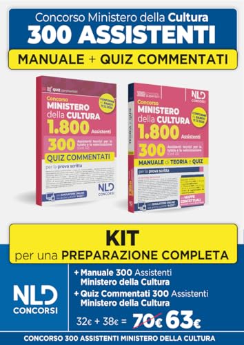 Concorso Ministero della Cultura 1800 posti. 300 assistenti tecnici per la tutela e la valorizzazione del patrimonio culturale (Cod. 02). Kit manuale di teoria e quiz commentati per la prova scrit...