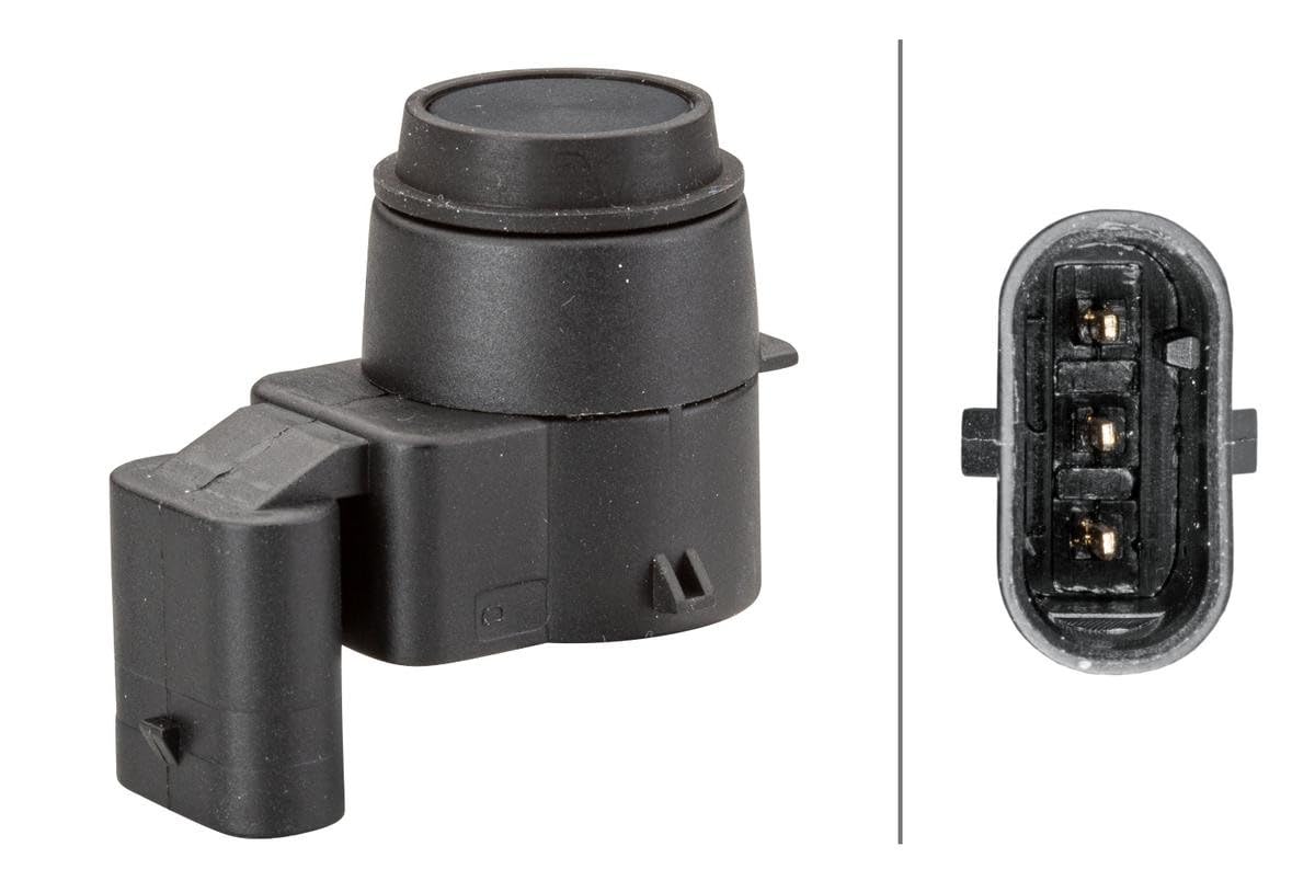 HELLA 6PX 358 141-021 Sensore, Assistenza parcheggio, angolato, 3a... poli, infilato, verniciabile, con anello fissaggio | Compatibile con: BMW 1, 1, 1 Cabriolet, 1 Coupe, 3, 3 Cabriolet, 3 Coupe, 3 Touring, X1, Z4 Roadster, MINI MINI, Cabriolet