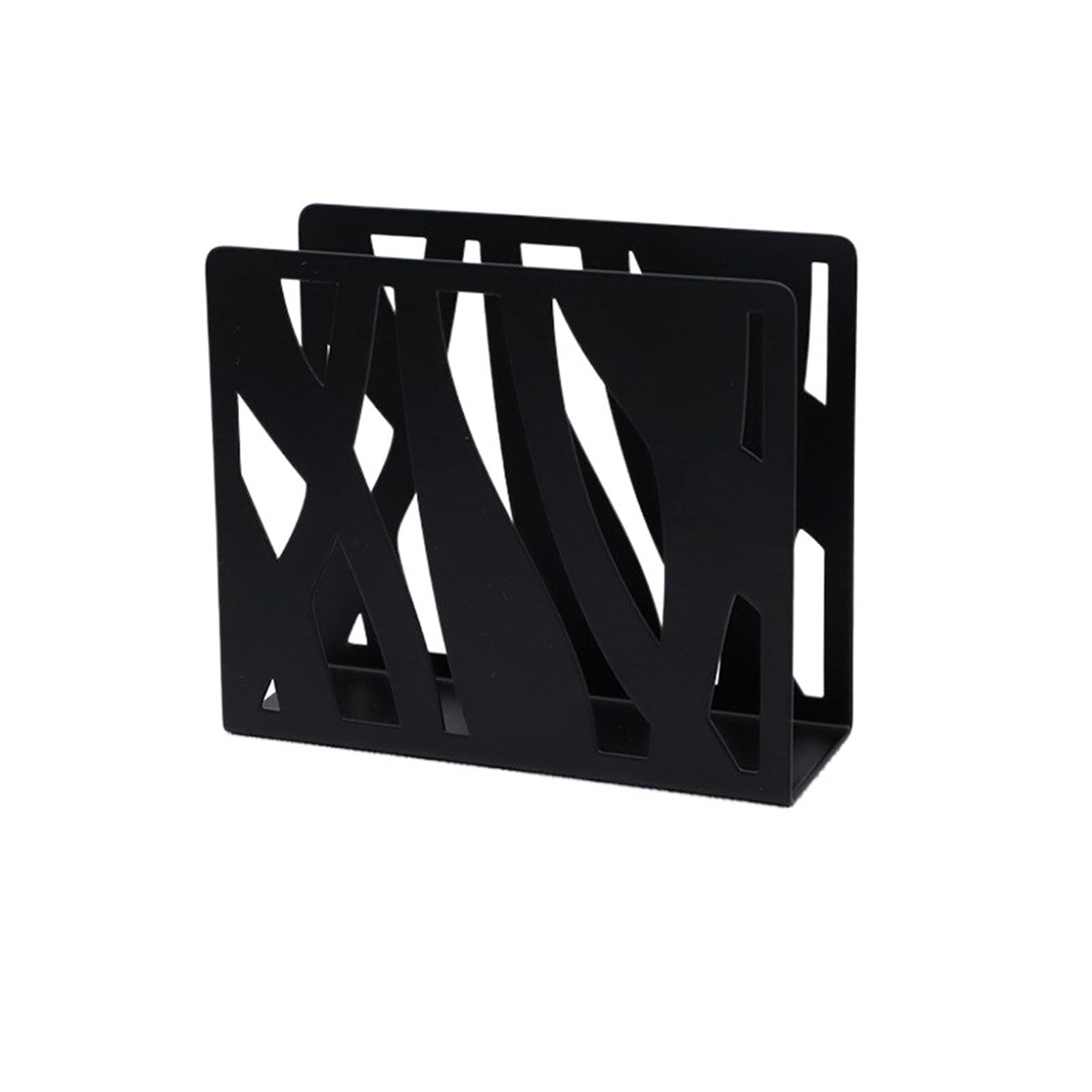Napkin Holder Black Creative Premium Napkin Holder, Openwork Design, Iron Metal Tissue for Hotels and Restaurants(Black-02)