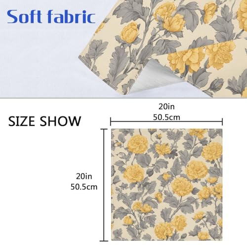 Servilletas de tela pack 6 20x20 in vintage amarillo gris miniatura 6