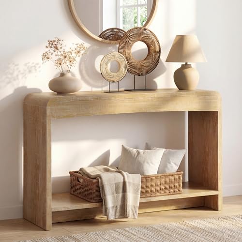 Homiflex Farmhouse Entryway Table, 43.7' Console Tables for Entryway with Open Shelf, Sofa Table...