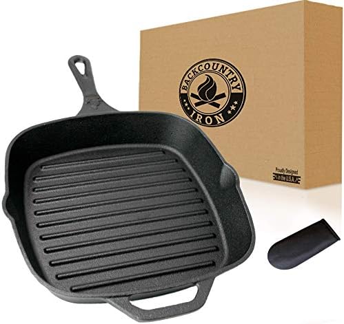 Backcountry Cast Iron 12" Large Square Grill Pan