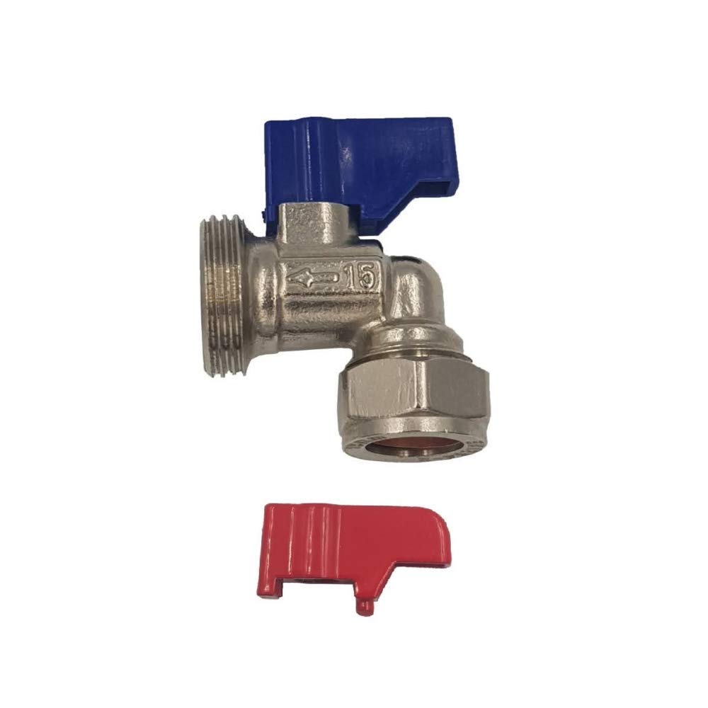 Aumix 15mm x ¾ inch Angled Elbow Washing Machine/Dishwasher Valve x1